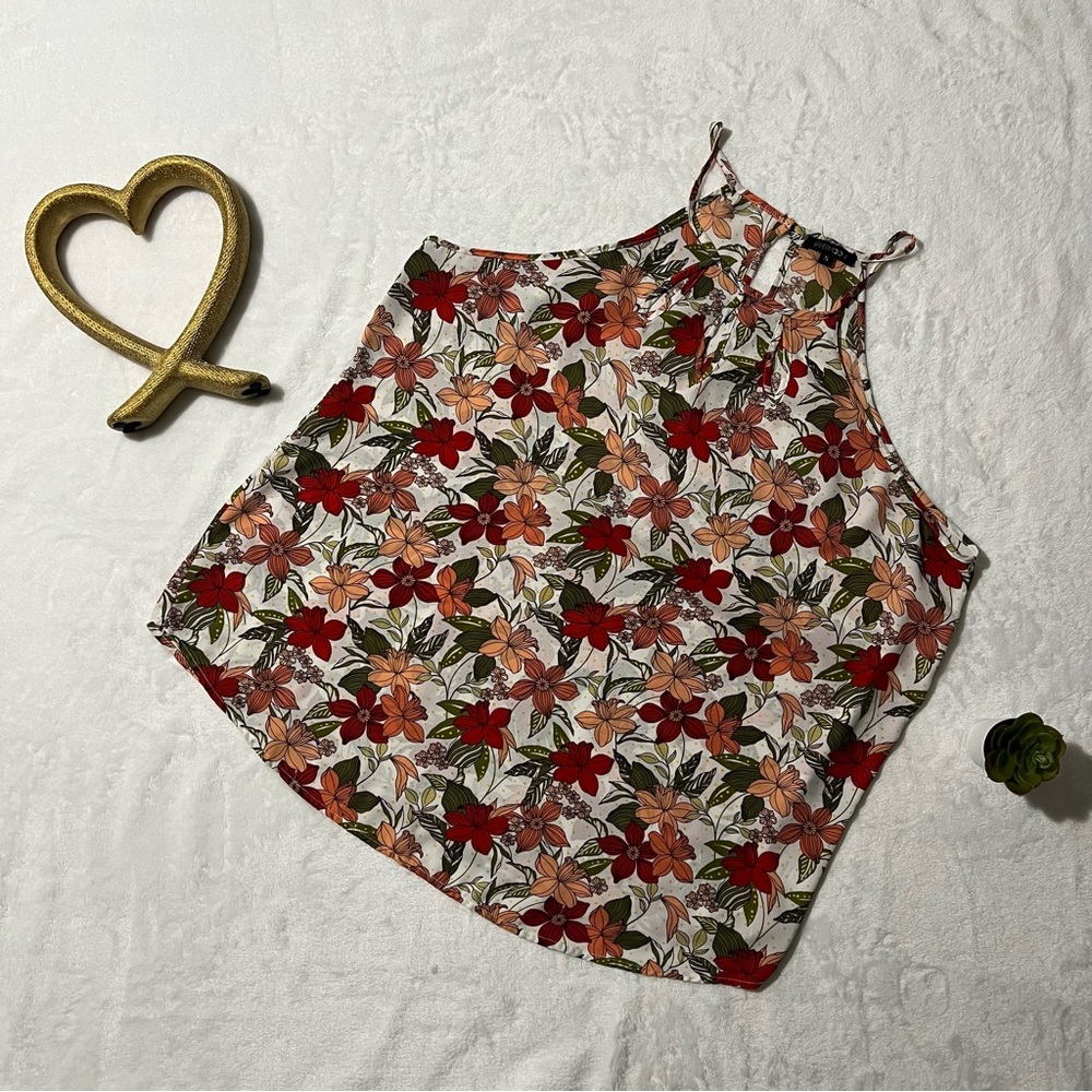 Papermoon Floral Tank Top - Red, Orange, Green